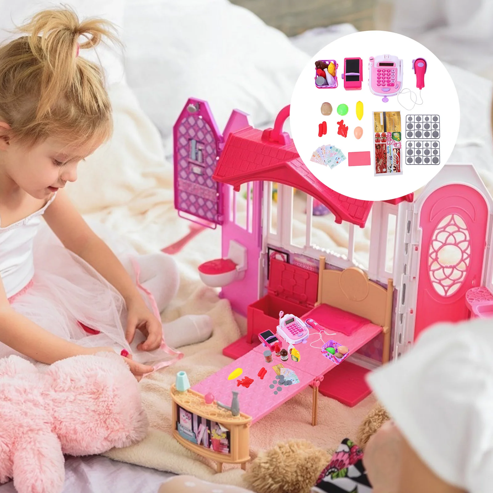 Kit de jeu de simulation de caisse enregistreuse électronique pour enfants, jouets pour bébés, ensemble d'actions et de sons réalistes avec micro, outil éducatif