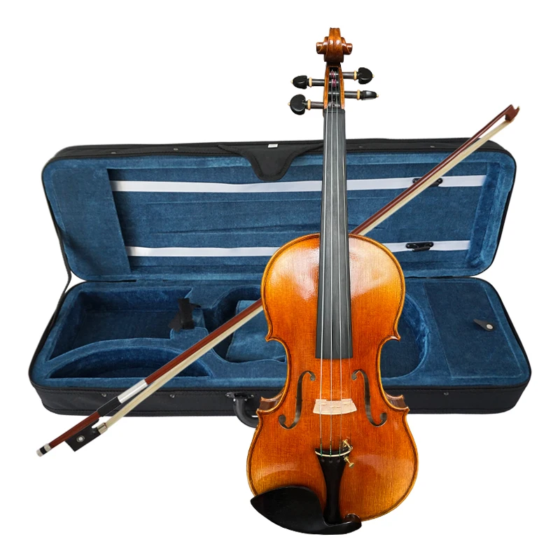 Sinomusik new develop Nice flame maple Red Brown Hand Rubbed Oil Violin ebony fingerboard HV10