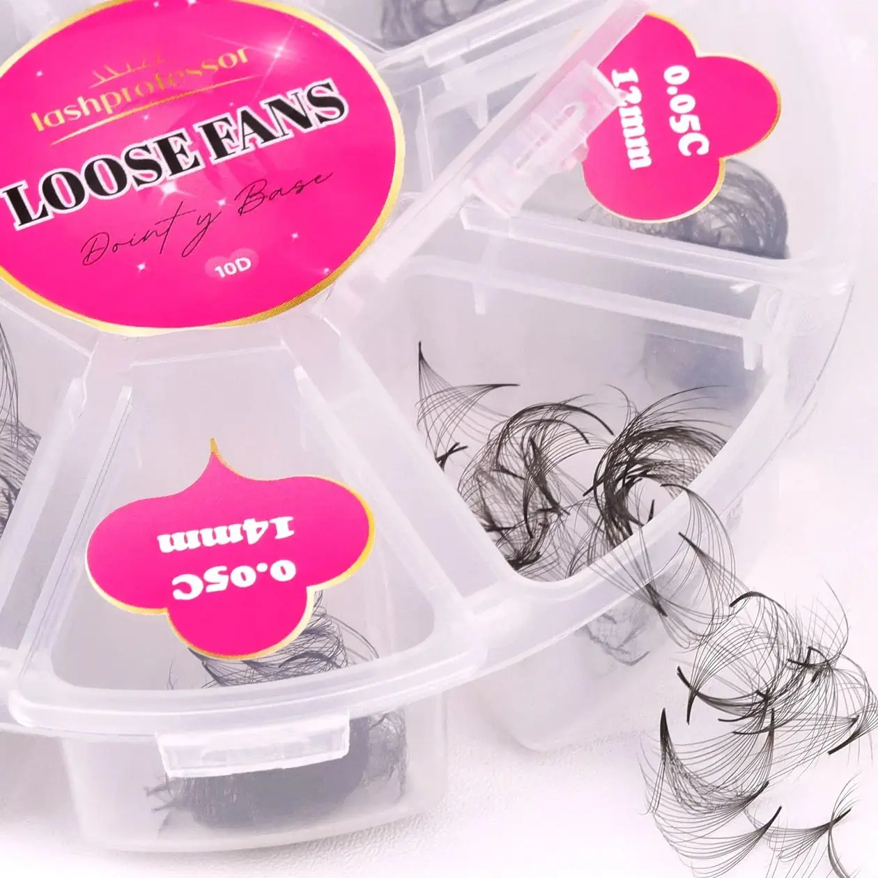 500Fans Loose Fans Mega Volume Eyelash Extensions Sharp Narrow Stem Premade Volume Fans Pointy Base Promade Fan Loose 6D/10D/14D