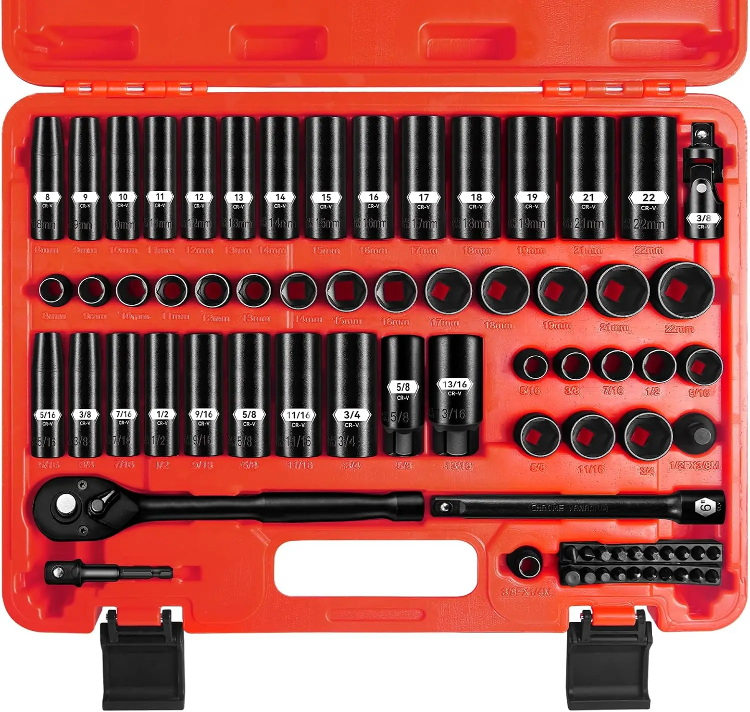 72-Piece 3/8" Drive…