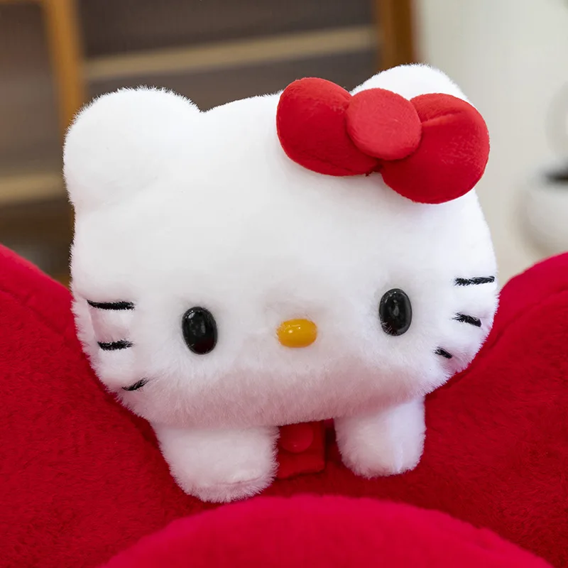 50-60 ซม.การ์ตูน KT แมวโซฟาสีแดงโซฟาหมอน Bedhead งานแต่งงานเครื่องประดับ Hello Kitty คู่ของขวัญของเล่นนั่งตุ๊กตาตกแต่งเตียง