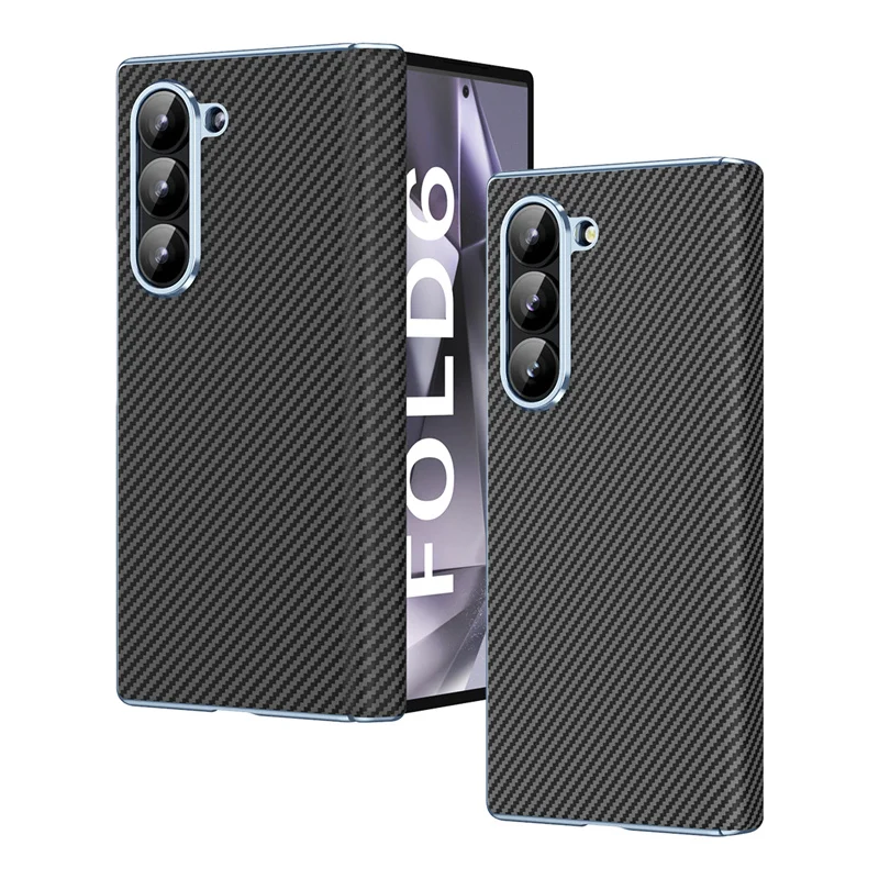 

For Samsung Galaxy Z Fold 7 6 5 4 5G Fold7 Fold6 360° Screen Protection Film Hinge Carbon Fiber Texture Shockproof Phone Cover