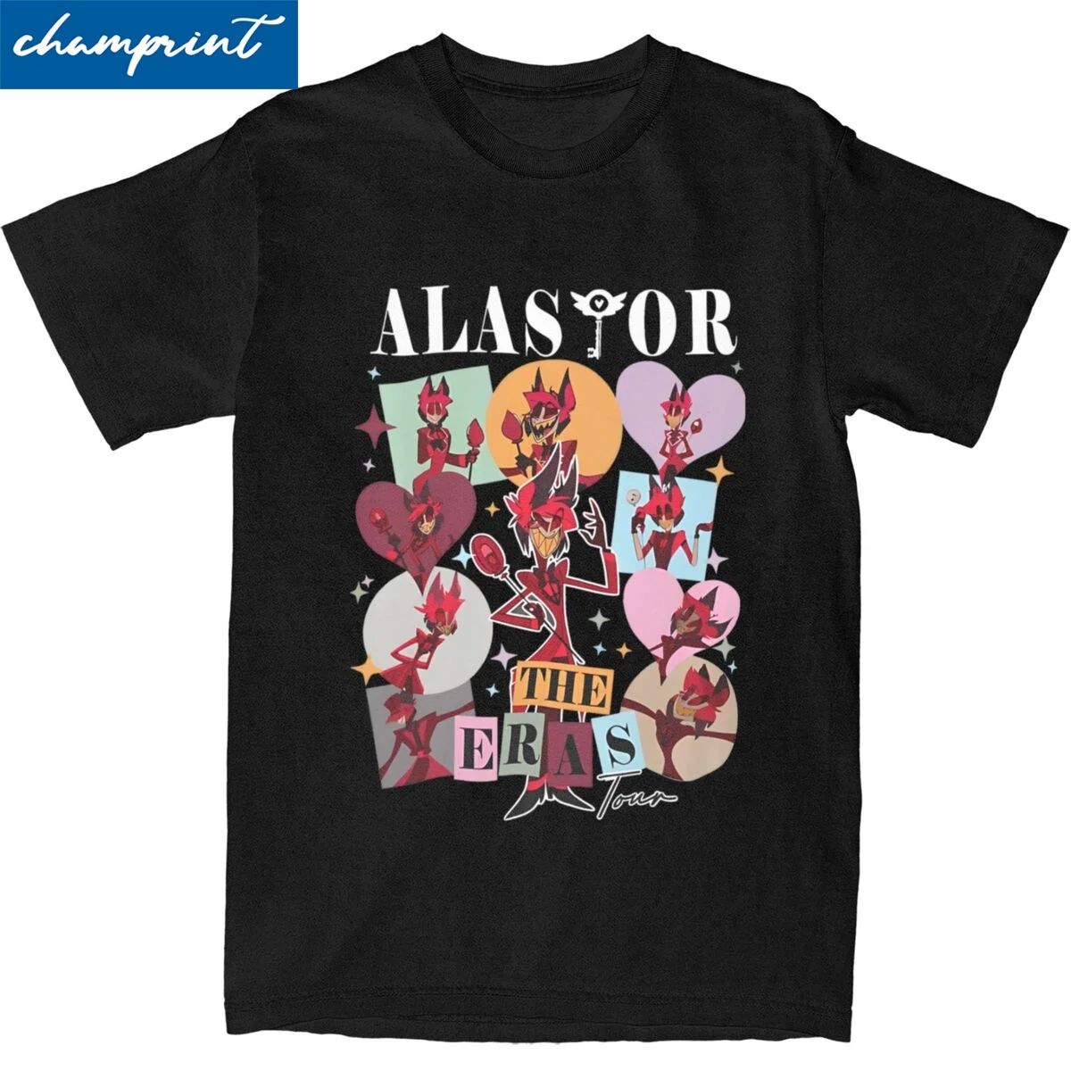 Hazbins Hotels Alastor The Eras Tour T Shirt for Men Women 100% Cotton Humorous T-Shirts O Neck Tees Short Sleeve Tops Printing