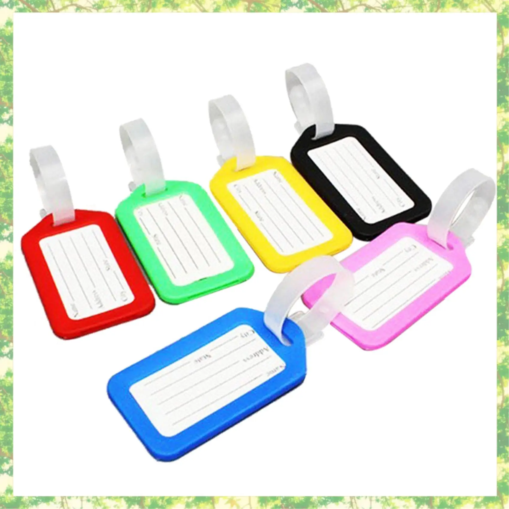 

T84C-20X Travel Luggage Bag Tag Plastic Suitcase Baggage Office Name Address ID Label
