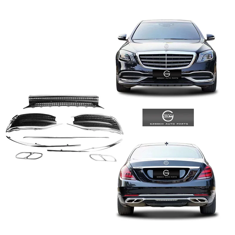 

Chrome Trim for Mercedes-Benz W222 S400 S500 S600 S Class Upgrade May bach Front Car Bumper Trims Tips maybach Trim