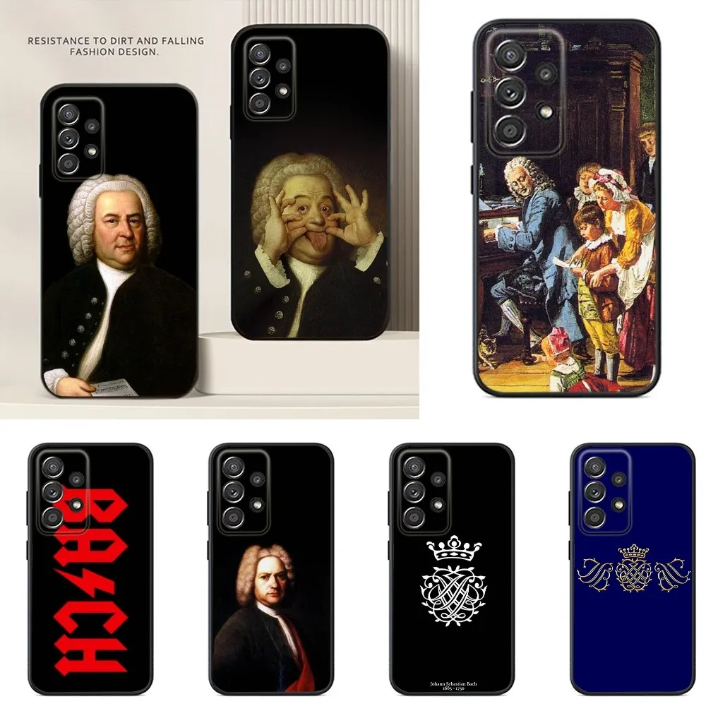 

Johann Sebastian Bach Phone Case For Samsung S24,S23,S22,S21,S20,S10,S10E,S9 Plus FE Note 20 Ultra 10,9 Plus Black Case