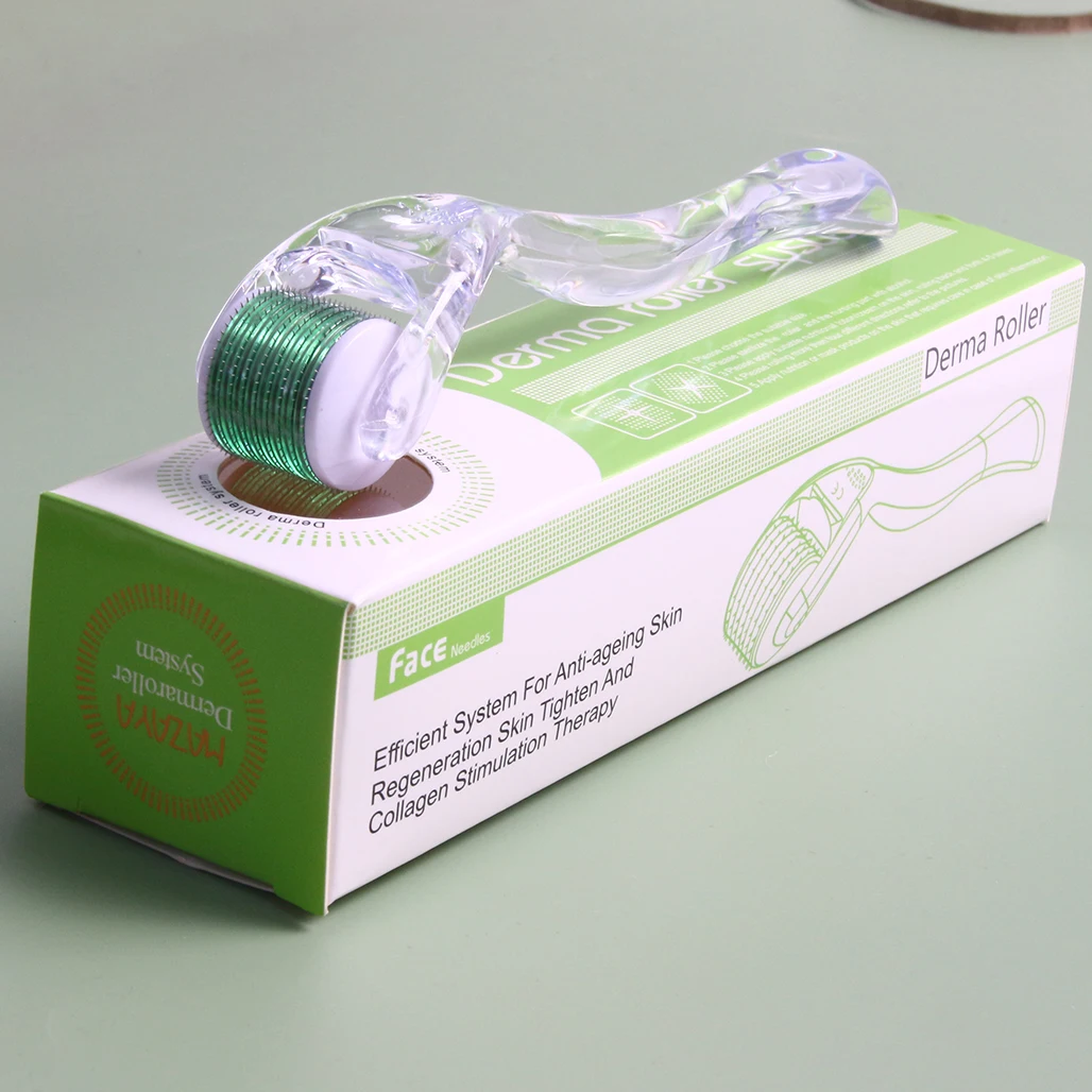 Derma Roller System 540 Needles for Hair And Skincare Transparent Green 1/5pcs Scalp Needling Tool for Beauty Therapy