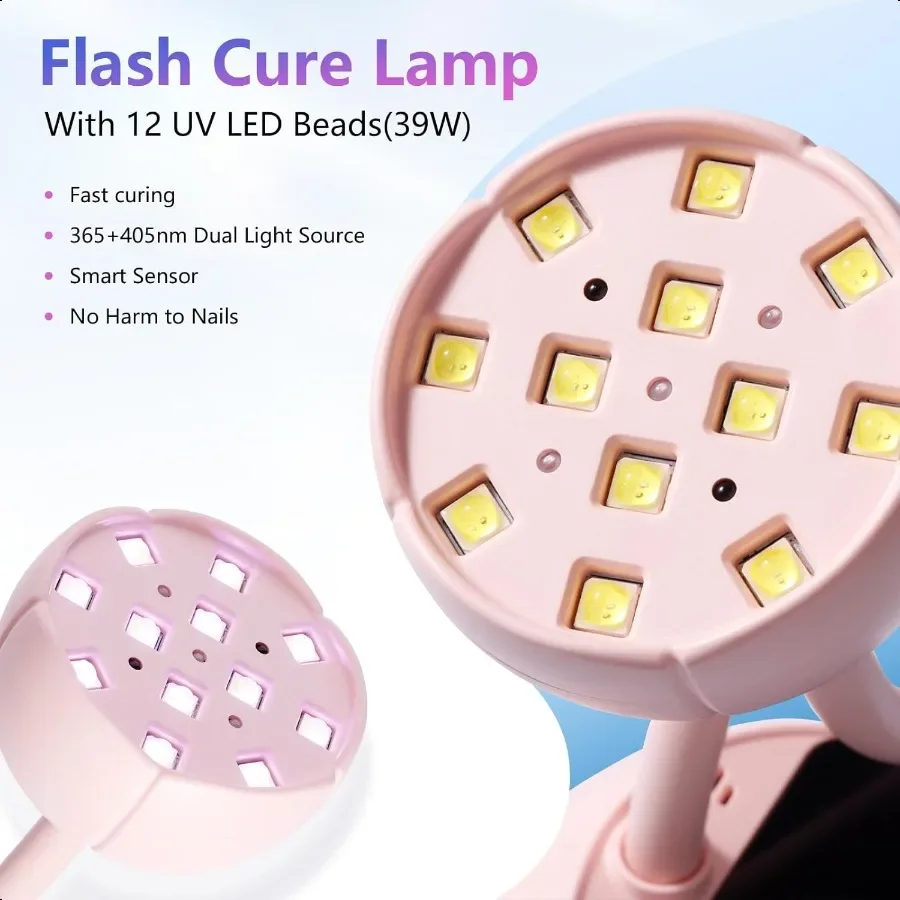 Lámpara LED UV para uñas, luz UV con cuello de cisne para uñas de Gel, Cherie Cordl, USB, 39W, lámpara de Gel para secador de uñas con 4 veces, Sensor Profional F