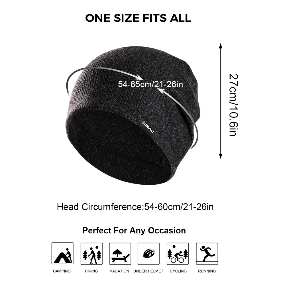 Winter Knitted Hats Thermal Beanies Running Outdoor Skullies Caps Windproof Ski Snowboard Cycling Hiking Soft Warm Cap Men Women