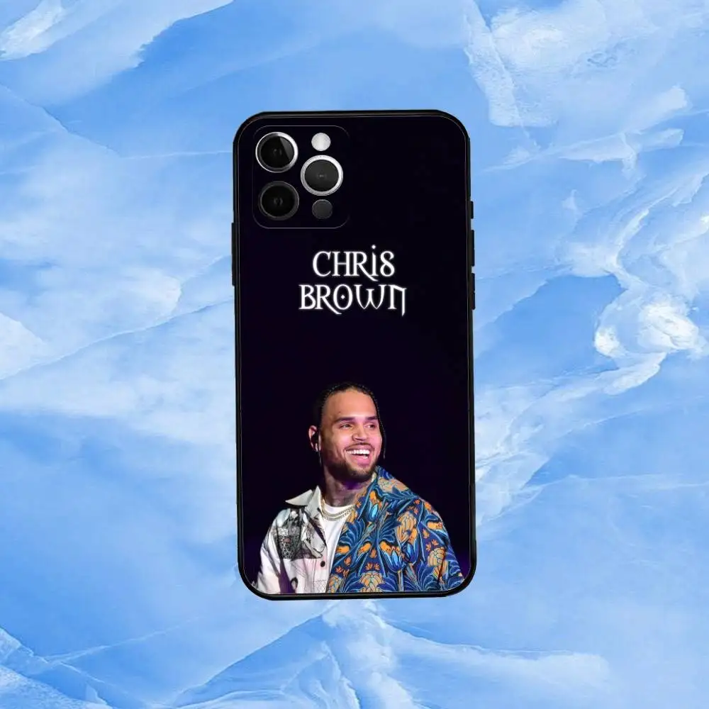 حافظة هاتف Singer Rap C-Chris B-Brown لهاتف iPhone 17,16,15,14,13,12,11 Plus، Pro Max، XS، غطاء أسود من السيليكون الناعم #4