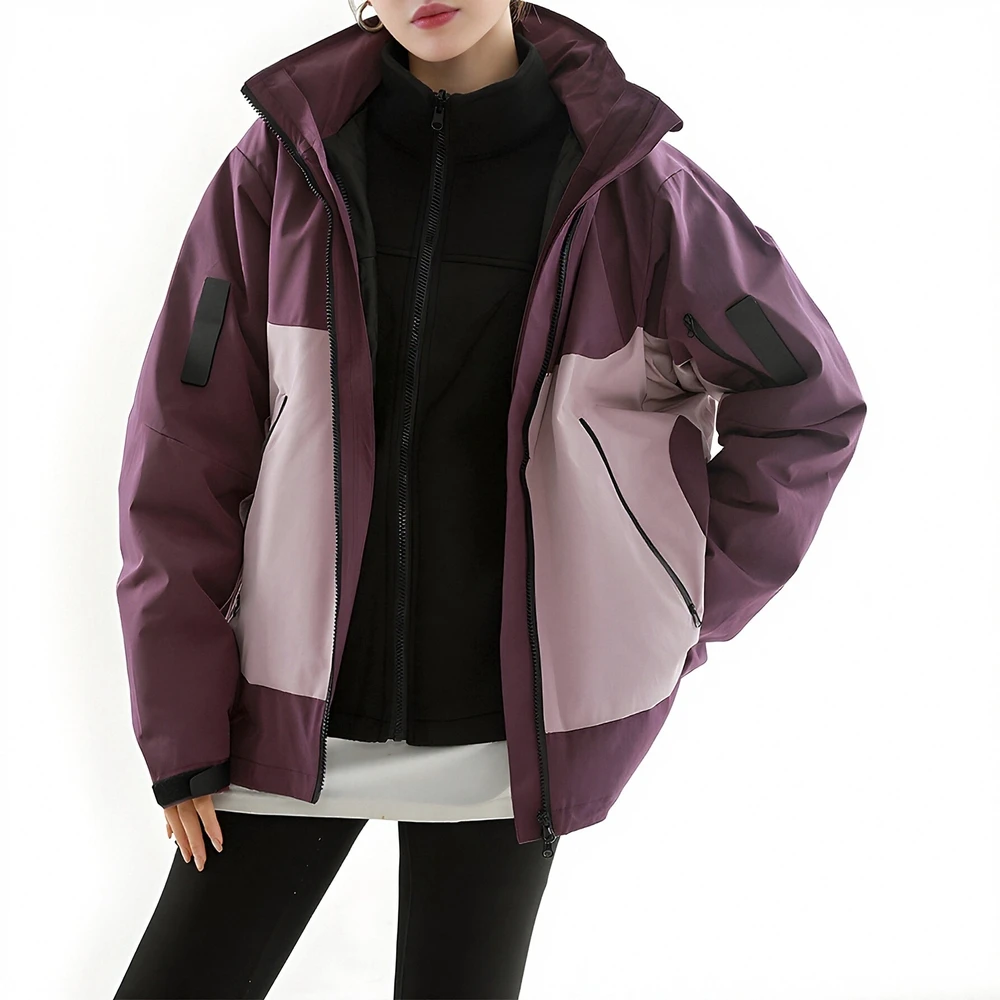 

Cotton-Padded Jacket Long Sleeve Casual Autumn Winter Clothes Straight Sleeve Style Women's Top Fashionable Streetwear