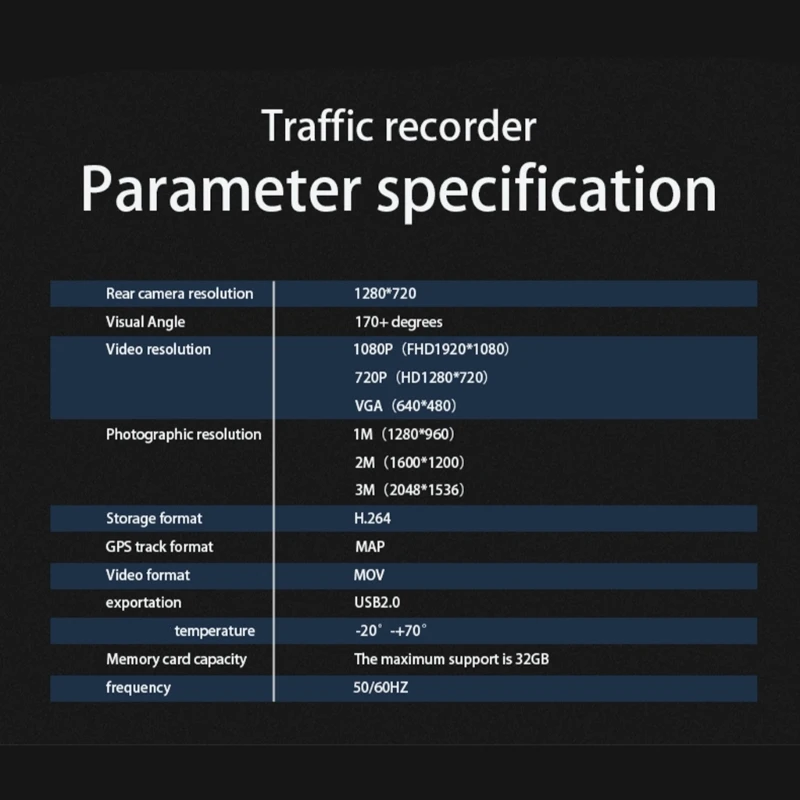 G7NA 74° Weitwinkelkamera Auto Dashcam Parkmonitor Doppelkamera 1,97 Zoll Bildschirm