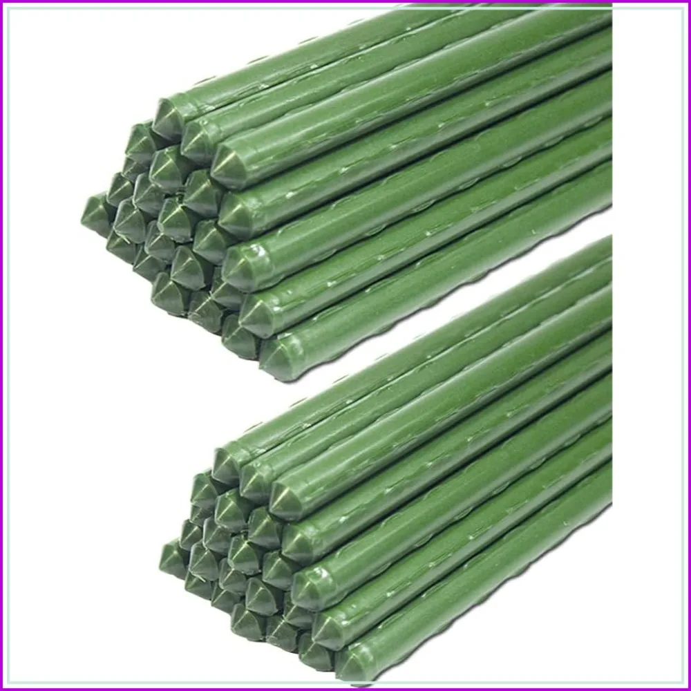 

6 ft Garden Stakes, 50 Pack Metal Plant Sticks for Tomato, Cucumber, Bean, Tree Support