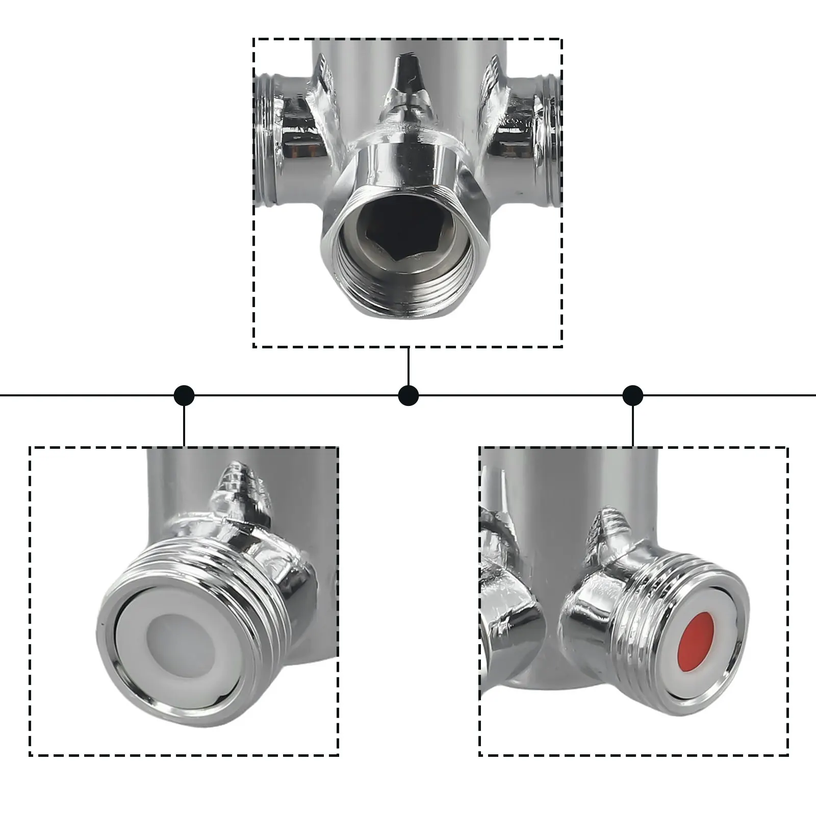 Hot Cold Water Mixing Valve Thermostatic Mixer Temperature Control Shower Faucet With Adjustable Temperature Control