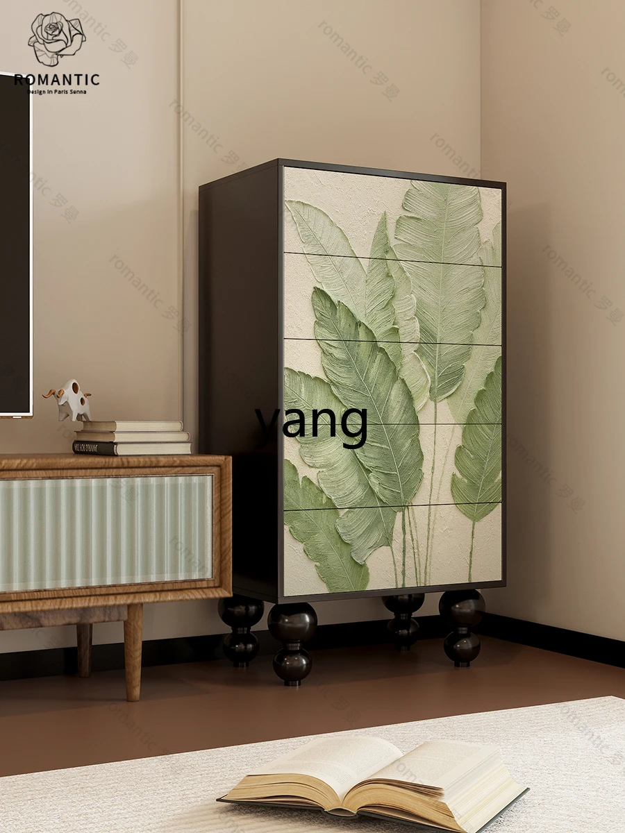 LXL Modern Minimalist Living Room Entrance Curio Cabinet Room Bedroom Wall-Mounted Solid Wood Chest of Drawers