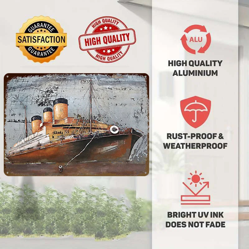Titanic Tinplate Poster Customized Wall Art Retro Vintage Metal Signs for Fans Home Decorations Living Room Decoration Gaming