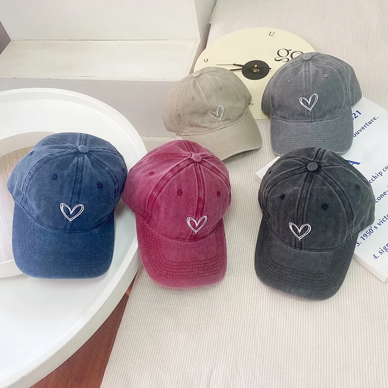 Love Embroidery Baseball Cap for Kids Boys Girls Summer Adjustable Hip Hop Sun Hat Children Sunscreen Caps