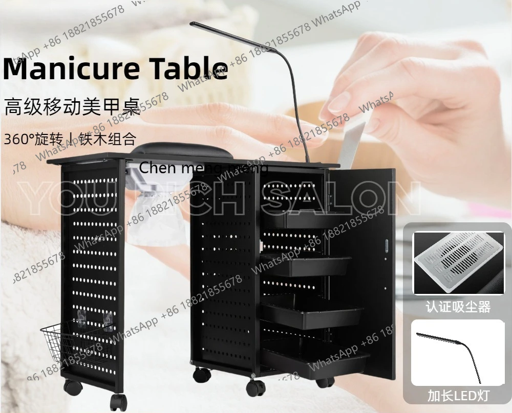 طاولة مانيكير منضدة مانيكير مع مكنسة كهربائية طاولة مانيكير تجميل بسيطة