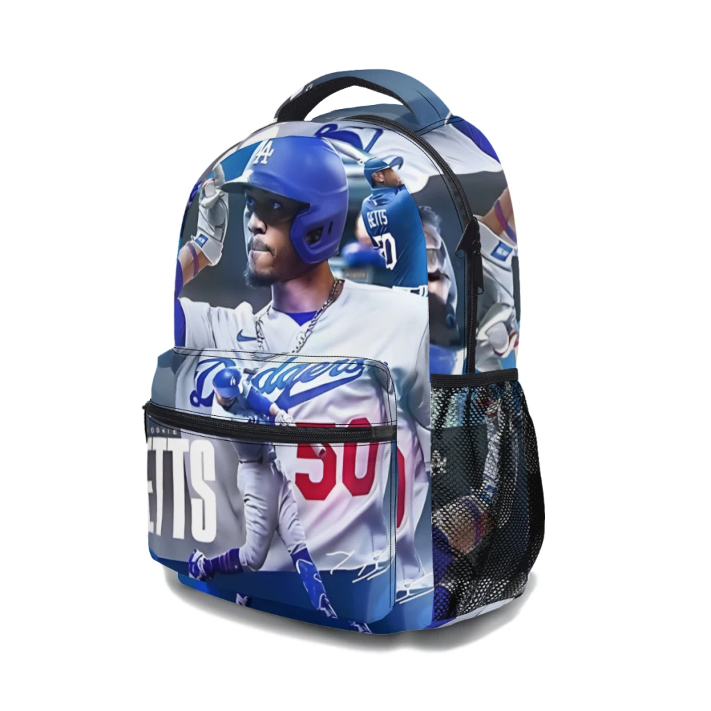 Nieuwe Modieuze Mookie Betts Rugzak Grote Capaciteit Trendy Boekentas Multi-Pockets Verstelbare 17Inch