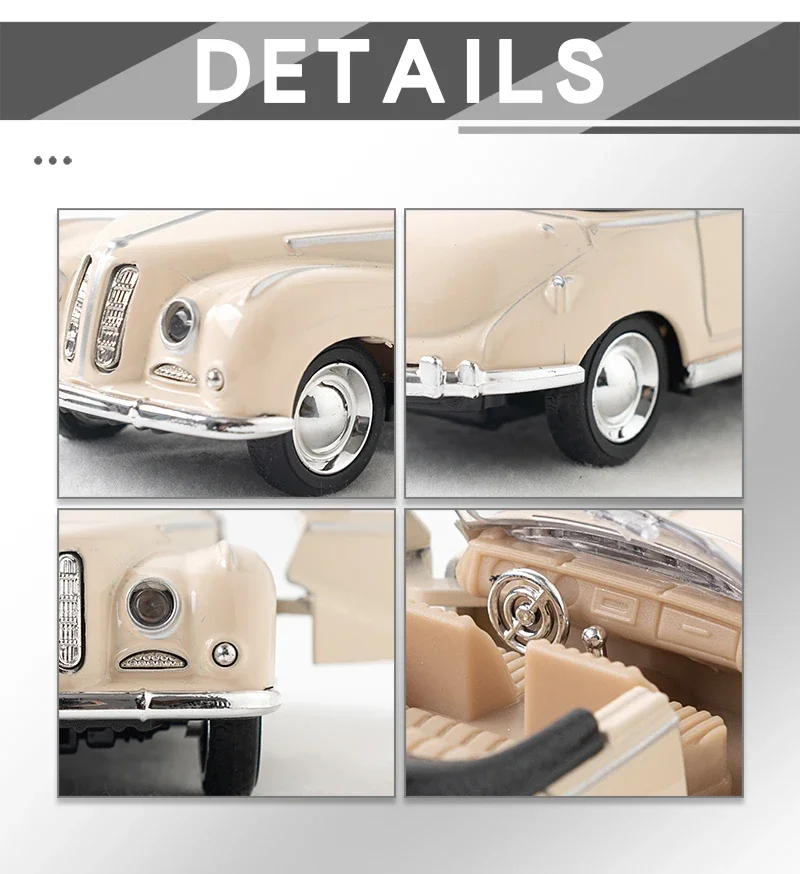 Modèle de voiture classique en alliage, jouets pour enfants, ornements de voiture, modèle de voiture rétractable pour garçon, moulé sous pression, éducatif