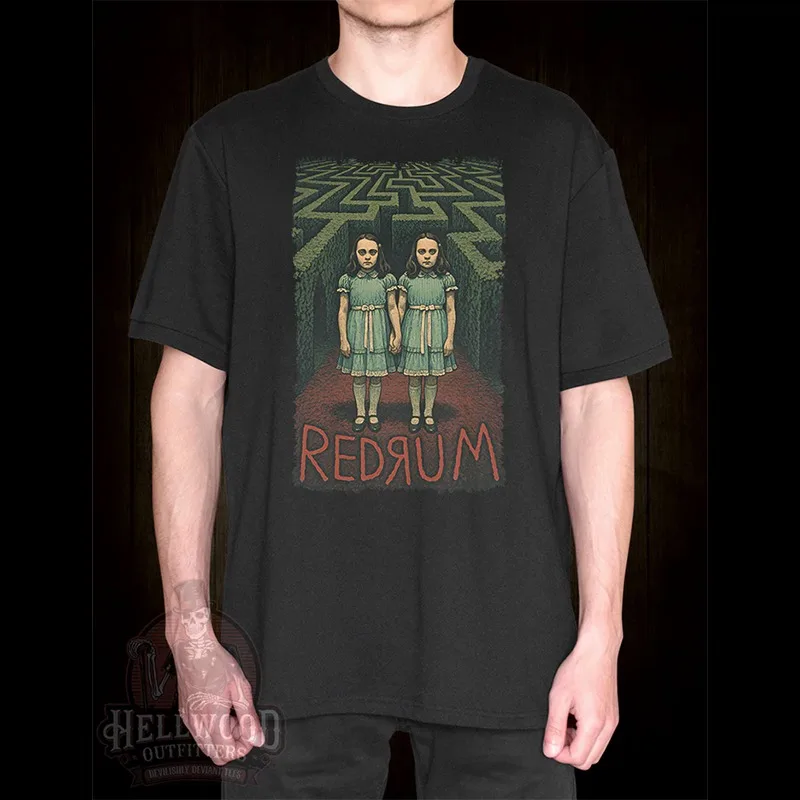 Hot 1980 The Shining - Horror Film Collaboration Collection - American Dark Style Short-Sleeved Pure Cotton Printed T-Shirt