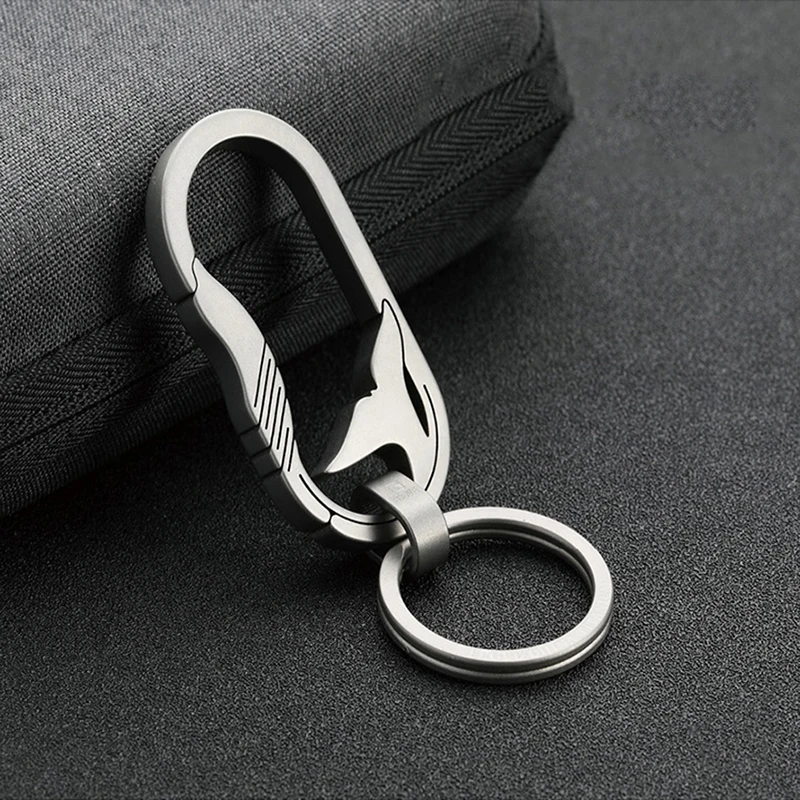 Titanium Alloy Men Women Car Key Chain Cute Whale Creative Shape Super Light Key Chains Jewelry For Key Rings Holder Best Gifts