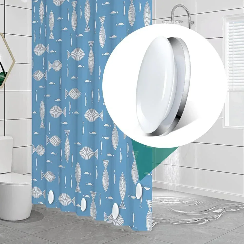 1/8 Pcs Magnetic Shower Curtain Weights Shower Curtain Liner Weights Waterproof Reusable Magnet Bathroom Curtain Clip