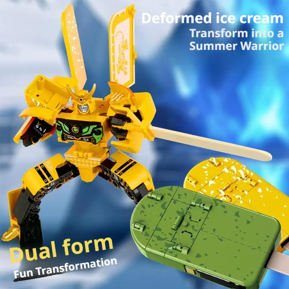 Transformando brinquedo sorvete guerreiro modelo presente de aniversário perfeito das crianças menino brinquedo educativo articulações móveis design colecionável