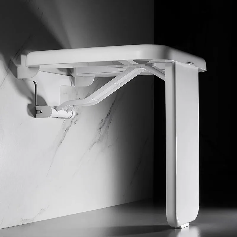 

Door bathroom shoe change stool, folding chair wall-mounted punching