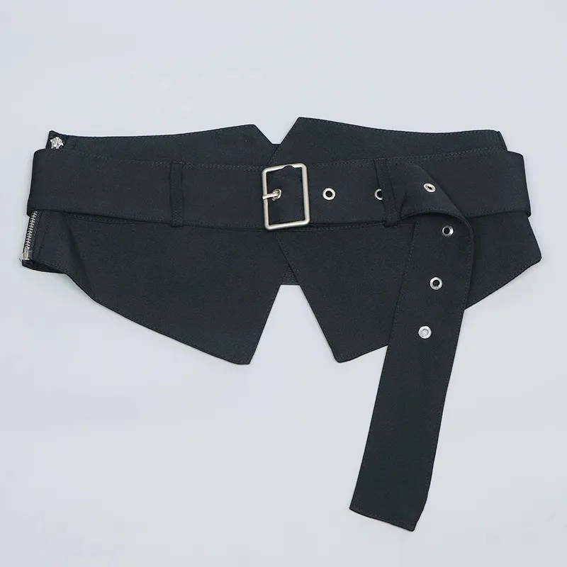 Women\'s Fashion Black Fabric Elastic Corset Female Cummerbund Coat Waistband Dress Decration Wide Belt J182