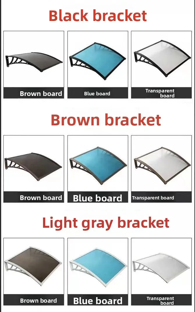 Diy Polycarbonate/pc Gazebo Awning Shelter, Window Rain Proof & Sun Shed Awning Shelter, Garden Awning