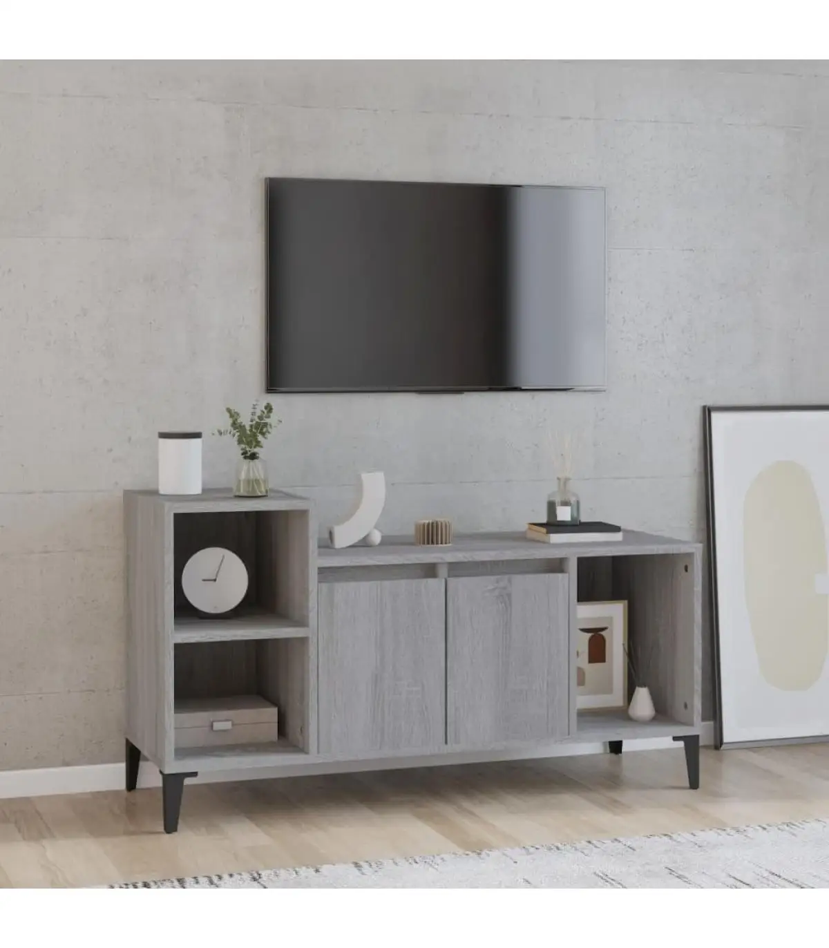 TV furniture TV furniture plywood gray Sonoma 100x35x55 cm