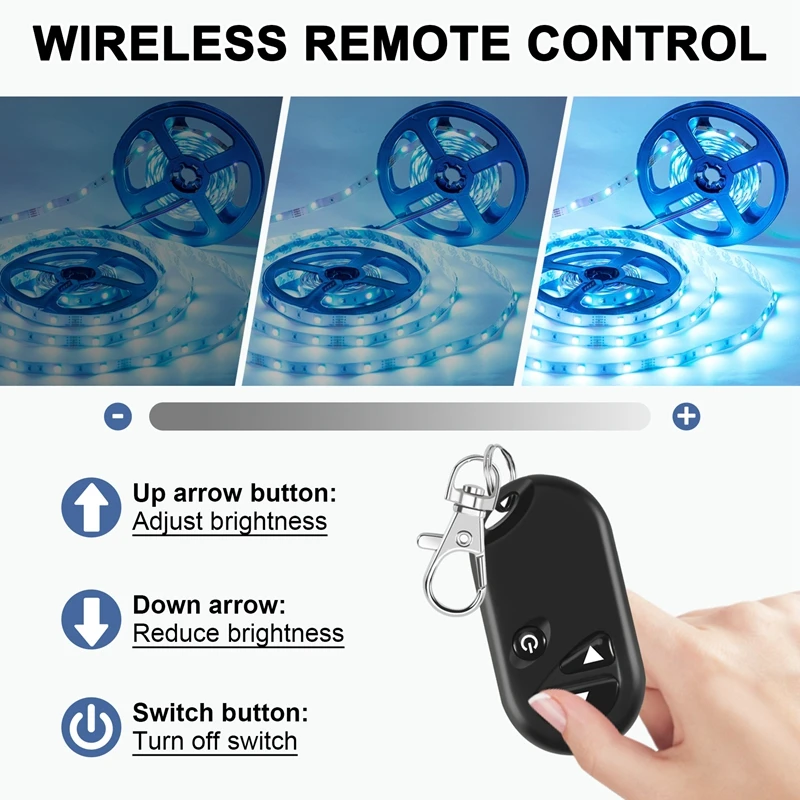 30A Single Channel Led Dimmer Controller With 3 Key Wireless Rf Remote Control For Single Color 5050 3528 Led Striplight