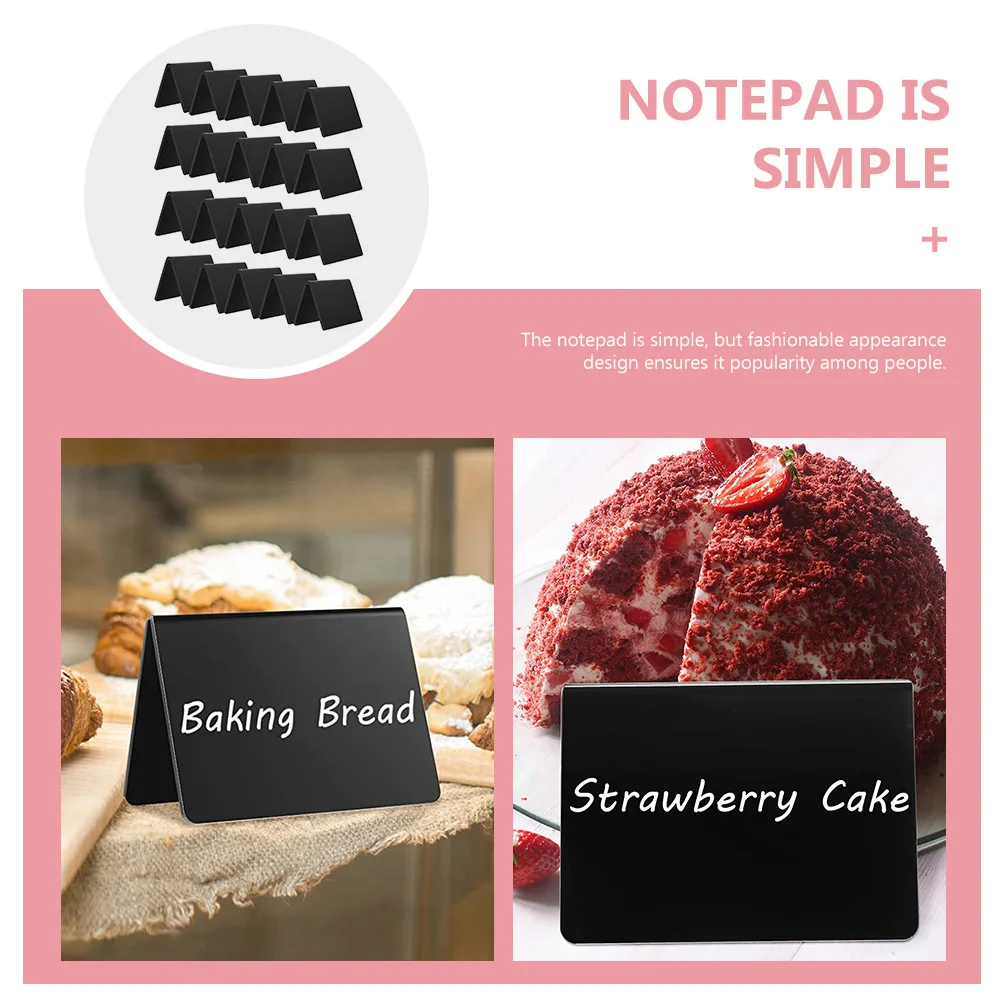

20pcs Acrylic Chalkboards Memo Boards Black Restaurant Sign Message Bulletin Boards Writing Notice Display Lightweight
