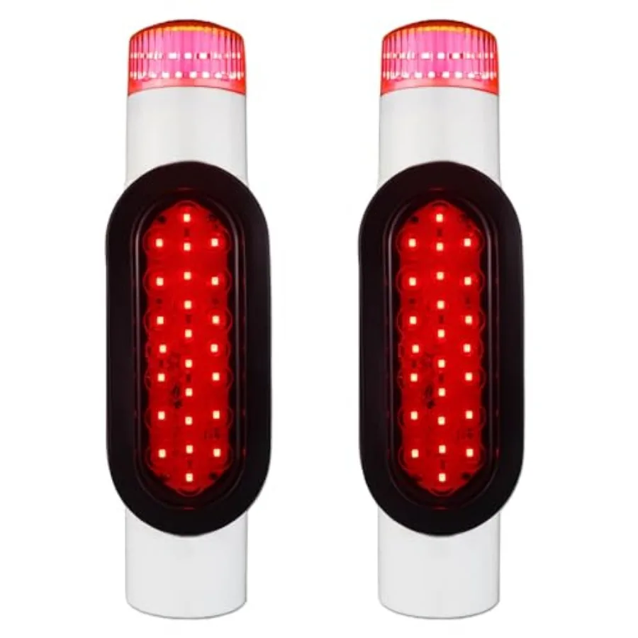 

Boat Trailer Guide on Post Pipe Light Set DOT Approved Submersible Boat Trailer Guide Pole Lights for 2-3/8" PVC Pipe LED Light