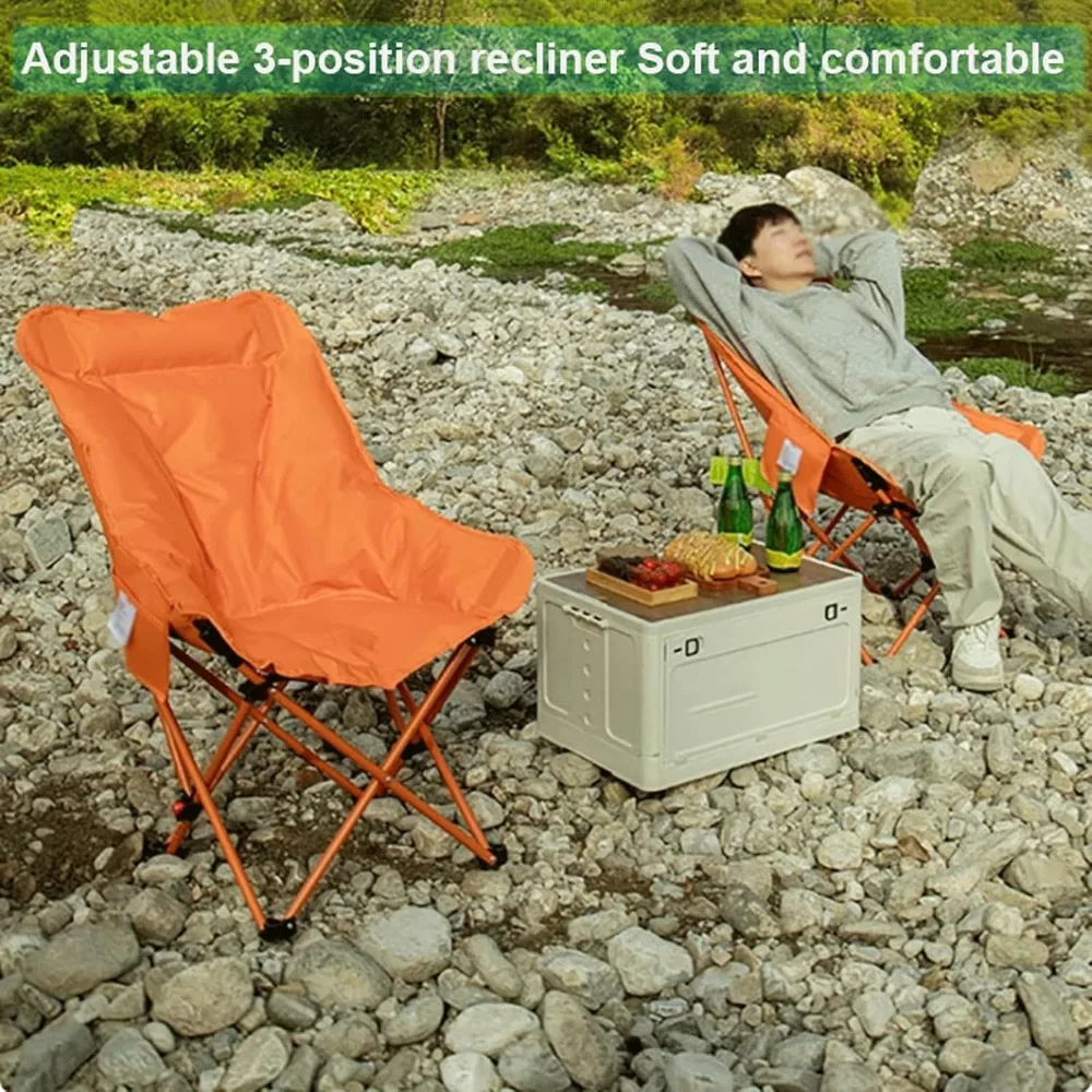 كرسي تخييم قابل للطي عالي الظهر للبالغين - محمول، ترفيه على الشاطئ، متعدد السرعات قابل للتعديل، سعة 330 رطل