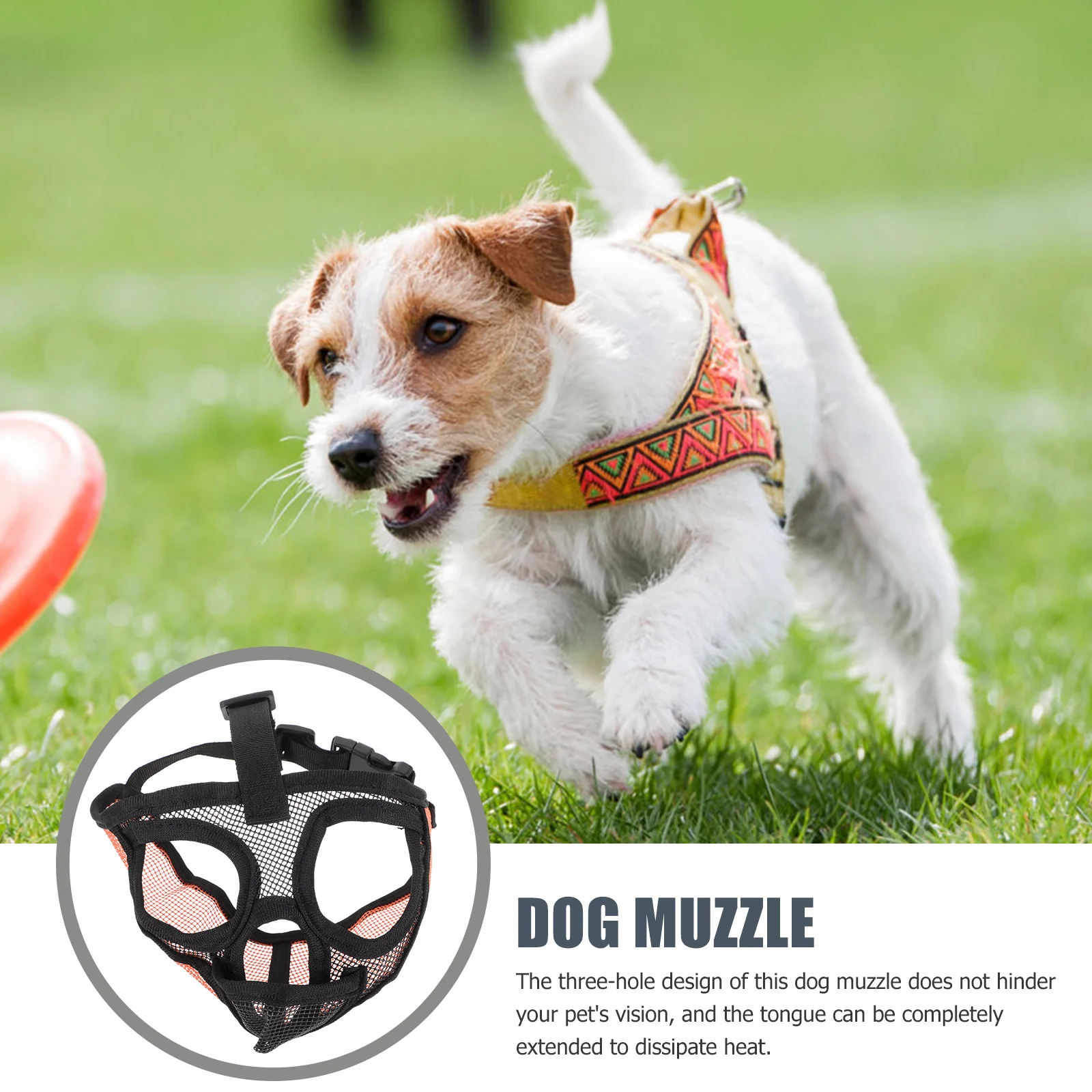 

Short Snout Dog Muzzle Breathable Mesh Adjustable Anti Bark Muzzle for Dogs Outdoor Use Medium Dog Mouth Cover