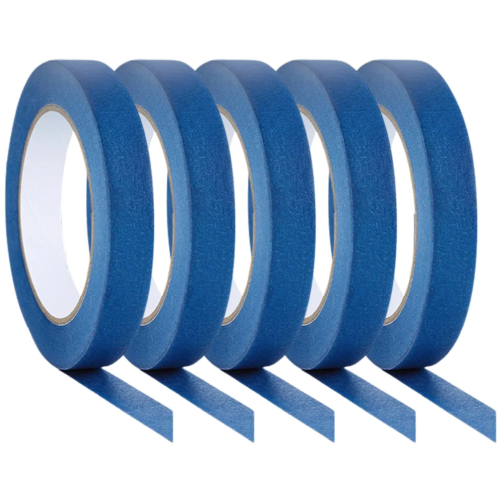 5 Rolls Model Masking Tape Car Artists Painters Automotive Blue Low Tack Thin Adhesive Painting Supplies