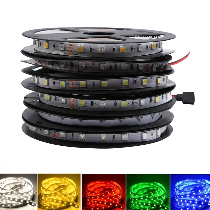 

12V 2835 5050 RGB Led Strip Light Tape Waterproof 1M 2M 3M 4M 5M 60LED/M 12V Led Strip RGB Lamp Diode Flexible TV Backlight