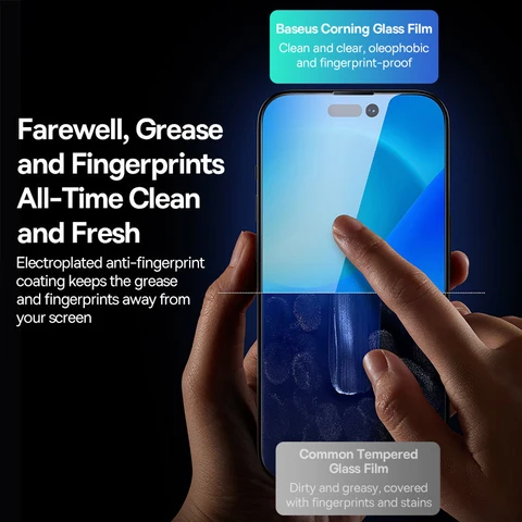 Закаленное стекло Baseus 0,4 мм для iPhone 17, 16, 15, 14, 13 Pro Max Plus, защитная пленка для экрана, антиподглядывающая пленка для автоматической установки