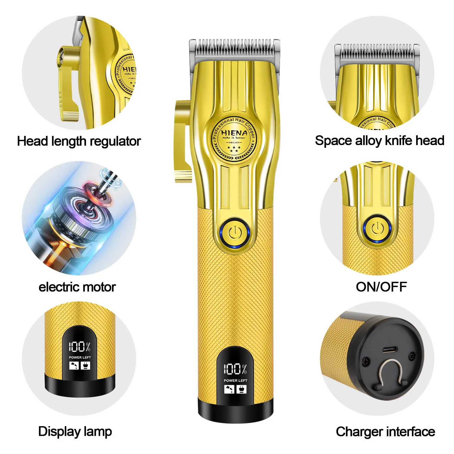 جديد اللاسلكي الشعر المتقلب المهنية مقص الشعر الكهربائية مجموعة عالية الطاقة صالون حلاقة تصفيف الشعر آلة قطع الشعر HYN-253