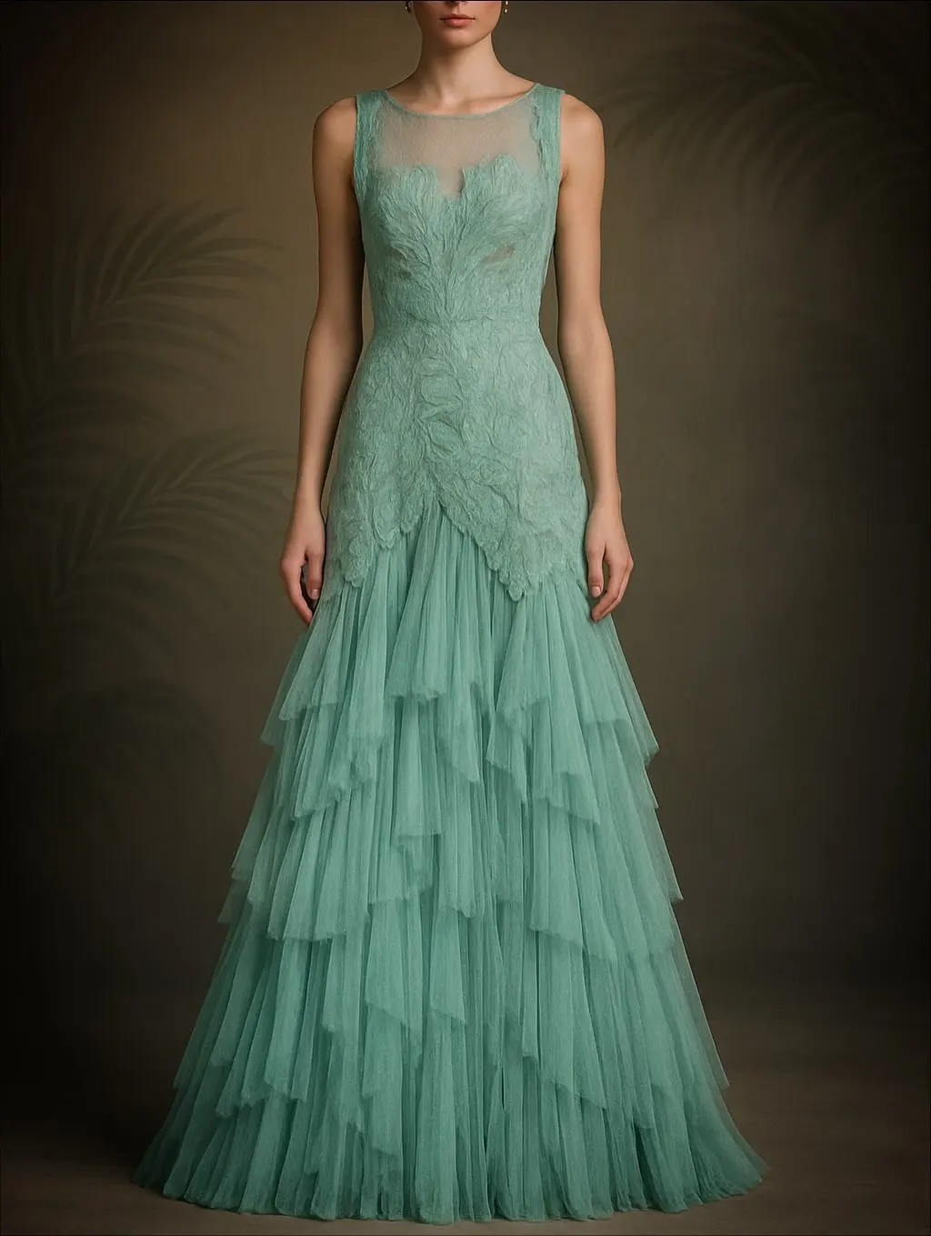 تصميم جديد أنيق س الرقبة بلا أكمام التطريز مساء اللباس رقيق المتدرج تول زهرة الجنية حفلة موسيقية ثوب الزفاف الرسمي