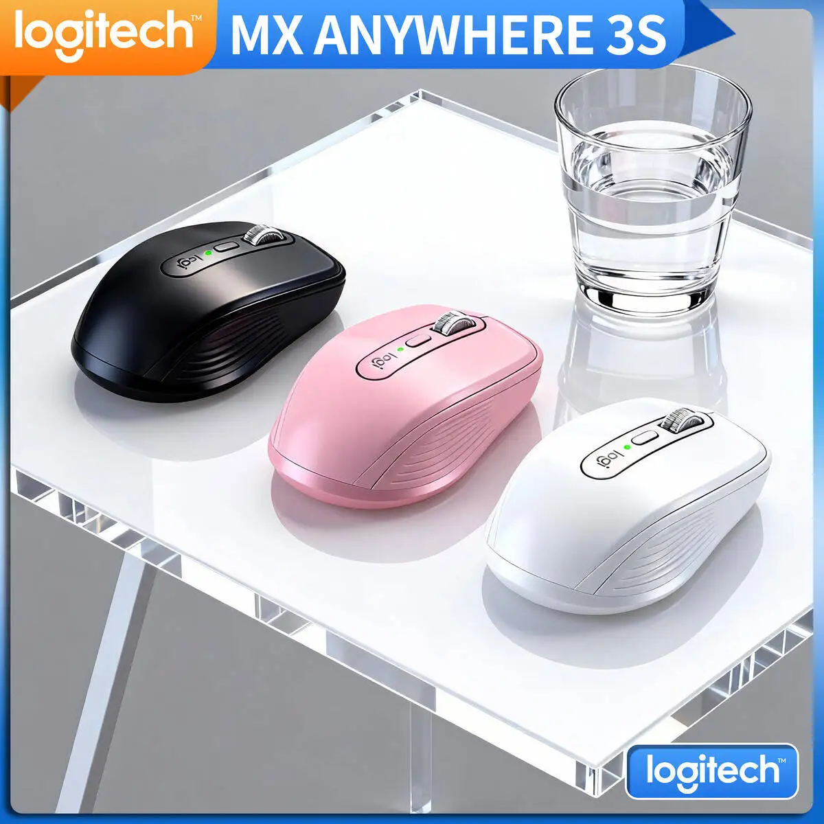 

Logitech MX Anywhere 3S Wireless Dual Mode Mouse Ultra Fast Scrolling Quiet Clicks Custom DPI for Office Gaming
