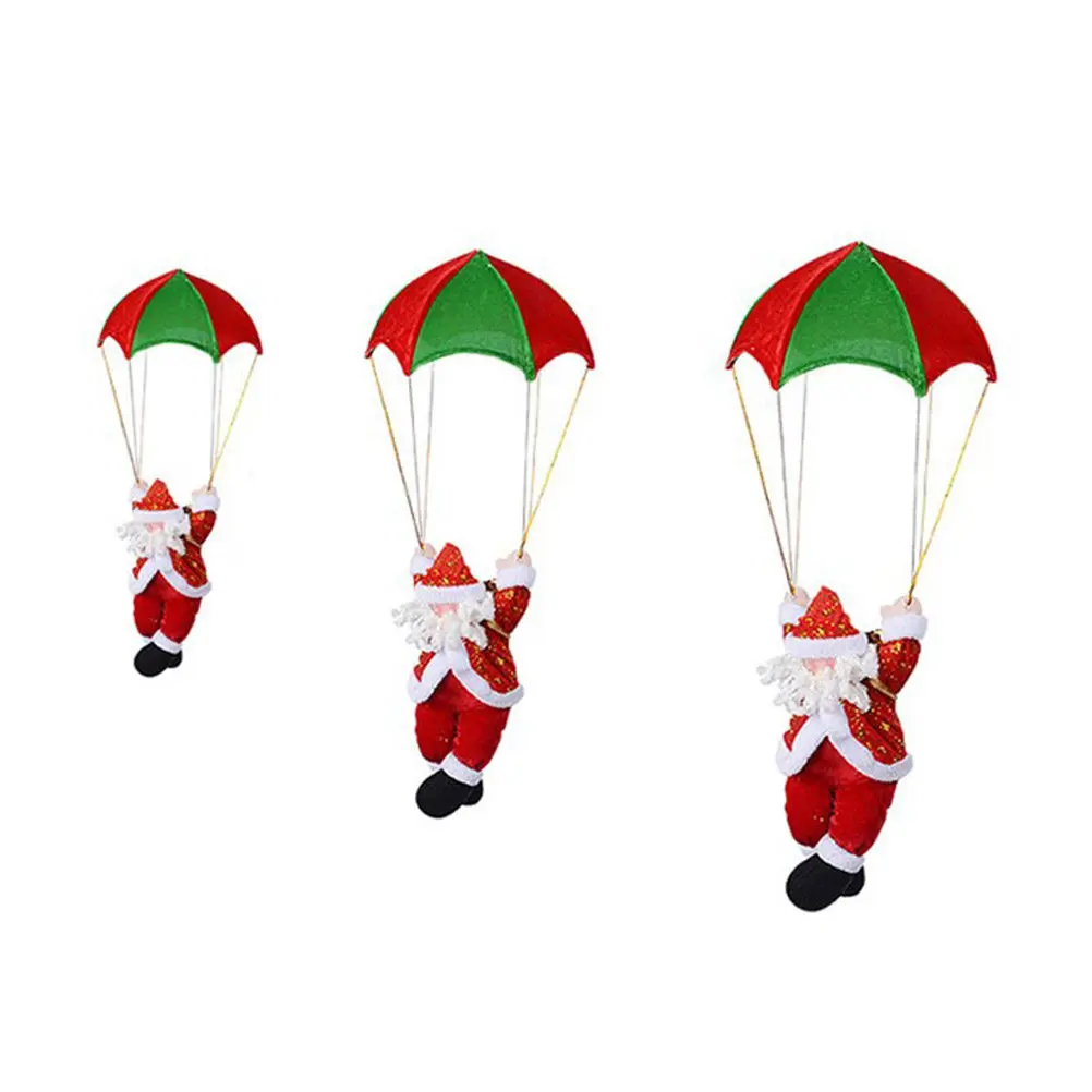 Parachute Santa Claus Decorative Figure for Kids Safe Eco-Friendly Cloth Material Bedside Table Shelf Windowsill Nightstand