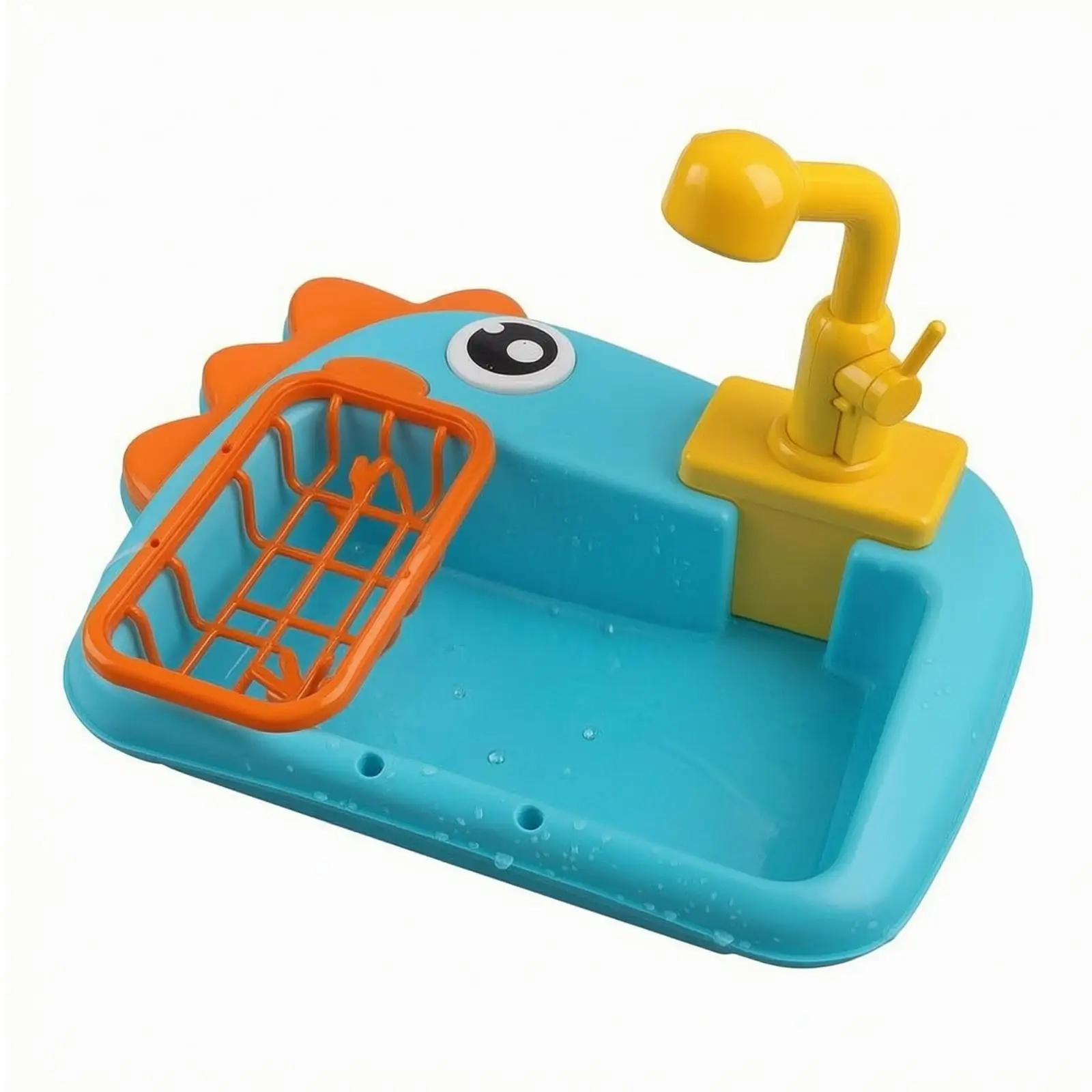 Tabletop Bird Bath Basin with Overhead Shower for Birds Water Fountain for Garden Outdoor Blue Plastic Bathing Tray