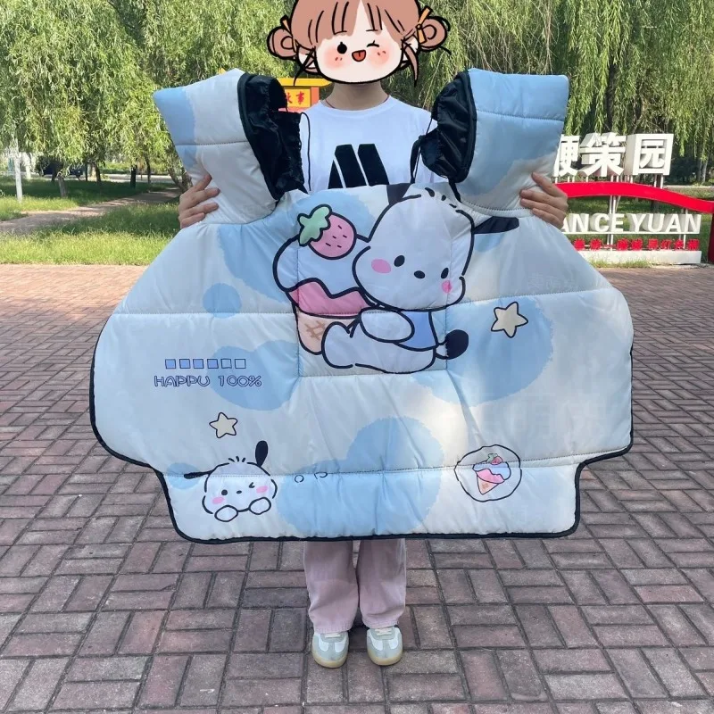 Kawaii anime Pochacco series printed motorcycle windshield Sanrio autumn and winter thickened windproof warm cover wholesale