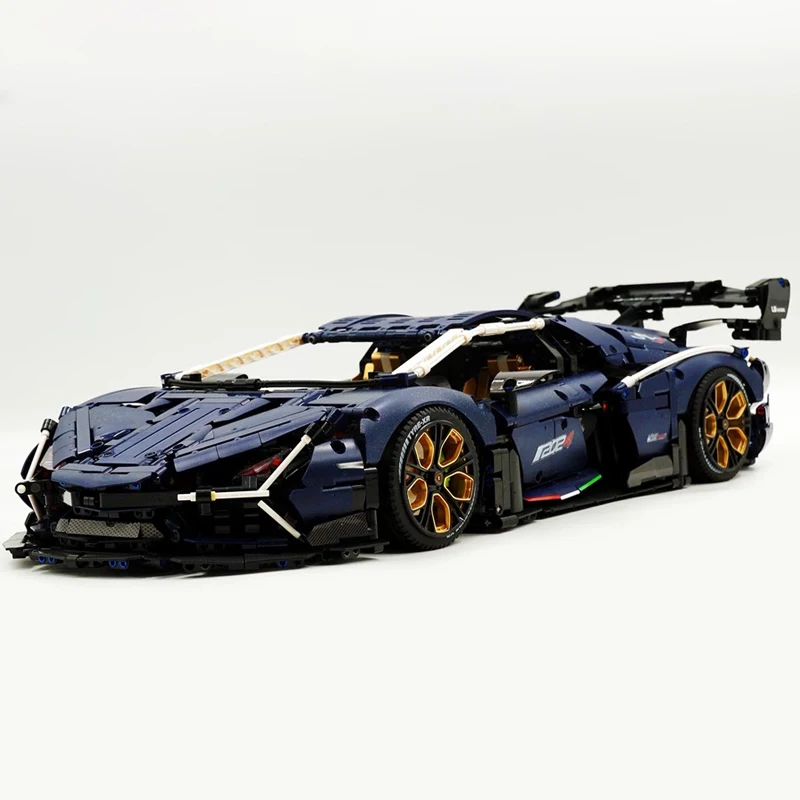 Technical Blue Racing Sport Car Building Block City Mechanical Speed Vehicle Model Brick Toys For Children Birthday Gift MOC