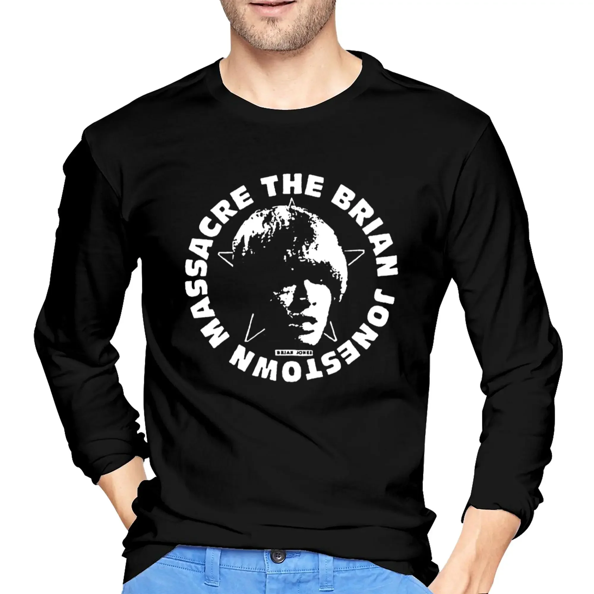 

Brian Jonestown Massacre Men's Long Sleeved T-shirt Casual Round Neck T shirts Spring and Autumn Men tops