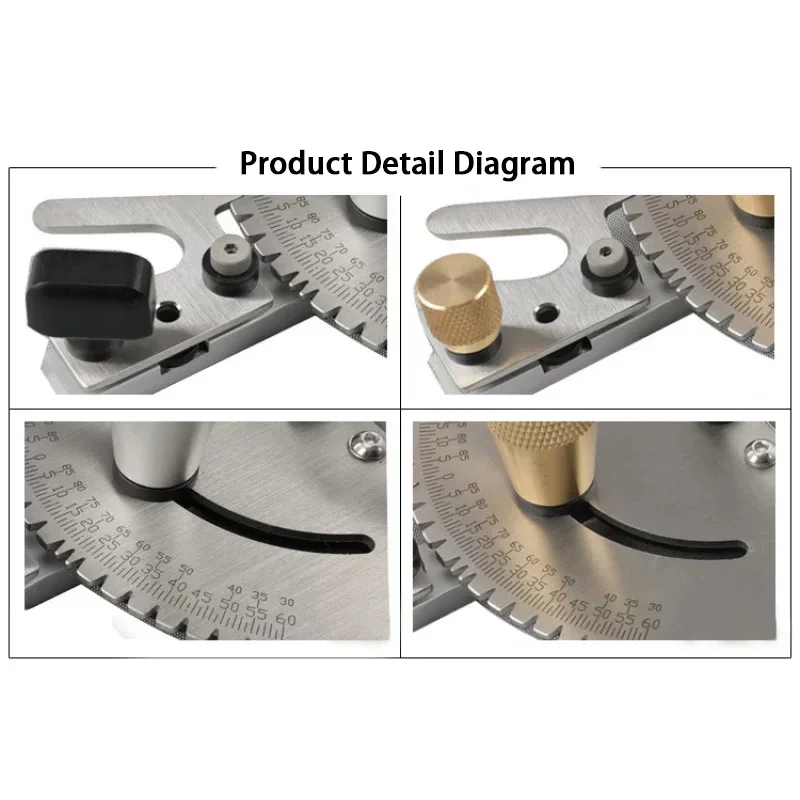1 Set Miter Gauge with 450MM Aluminum Profile Fence Track Stop for Table Saw Router Woodworking Assembly Angle Ruler