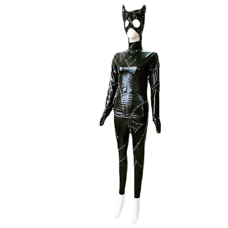 Costume cosplay cinematografico Gatto donna Abito PU Tuta Body Party Abiti di Halloween